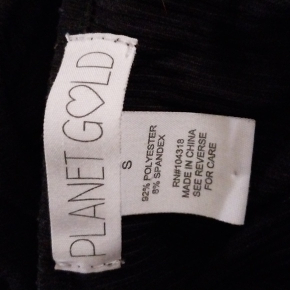 Planet gold bodysuit women's black top long sleeve size small - Picture 5 of 5